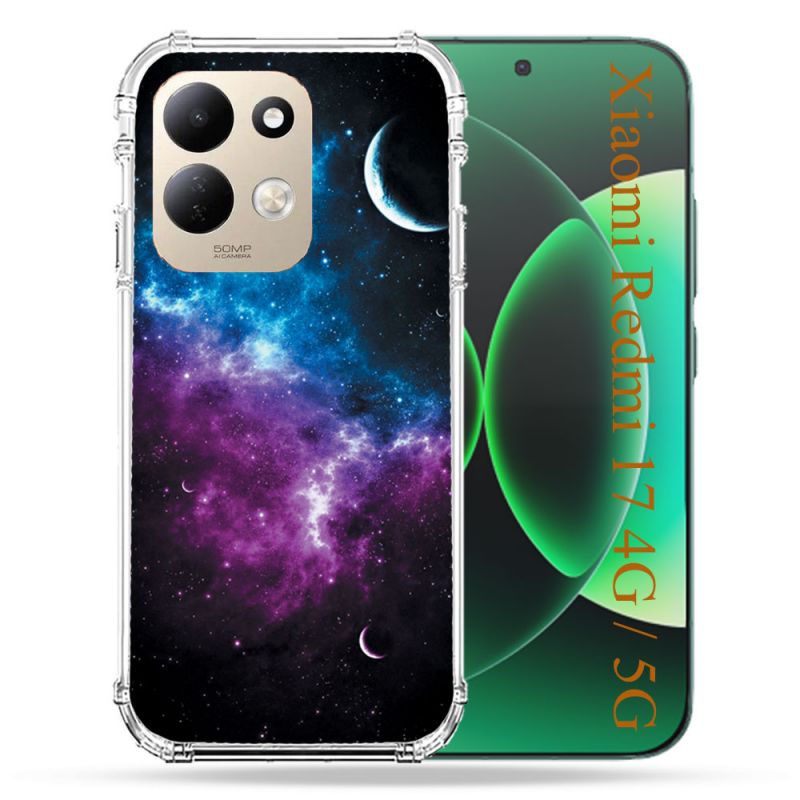 Coque Renforcée Pour Xiaomi Redmi 17 4G / 5G Univers Bleu Violet