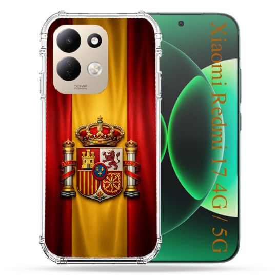 Coque Renforcée Pour Xiaomi Redmi 17 4G / 5G Voyage Drapeau Espagne