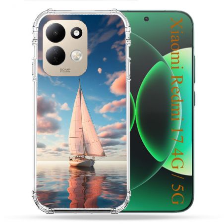 Coque Renforcée Pour Xiaomi Redmi 17 4G / 5G Voyage Voilier Reflet