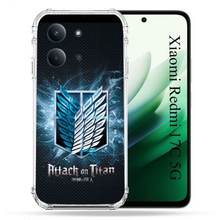 Coque Renforcée Pour Xiaomi Redmi 17C 5G Manga Attaque Titans Noir