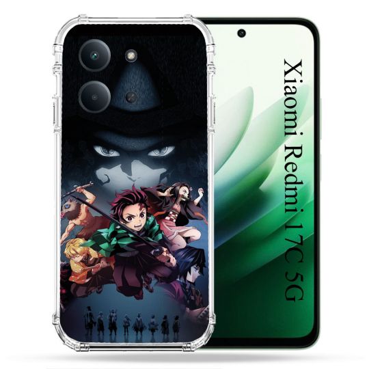 Coque Renforcée Pour Xiaomi Redmi 17C 5G Manga Demon Slayer Noir