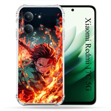 Coque Renforcée Pour Xiaomi Redmi 17C 5G Manga Demon Slayer Tanjiro Feu