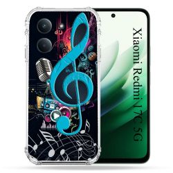 Coque Renforcée Pour Xiaomi Redmi 17C 5G Musique Cle Sol Bleu