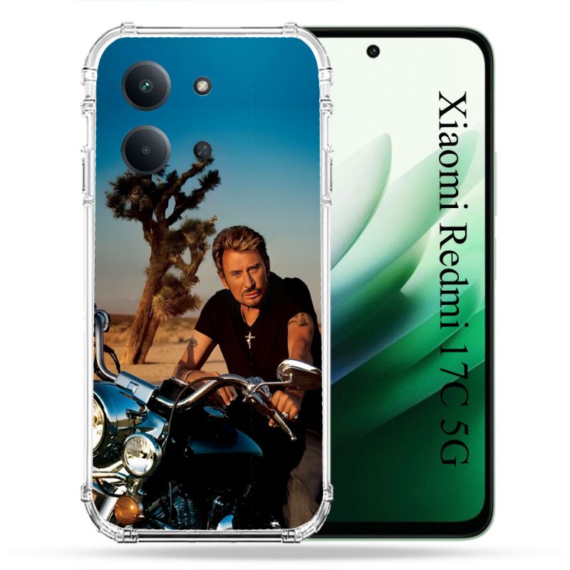 Coque Renforcée Pour Xiaomi Redmi 17C 5G Musique Johnny Hallyday Moto