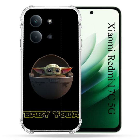 Coque Renforcée Pour Xiaomi Redmi 17C 5G Star Wars - Yoda bebe noir