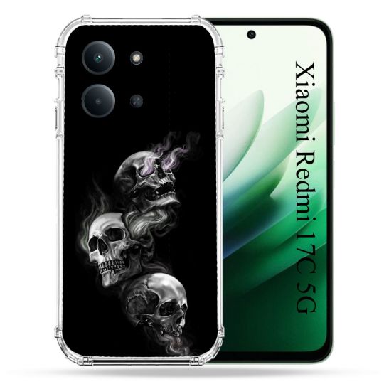 Coque Renforcée Pour Xiaomi Redmi 17C 5G Tete de Mort Triple