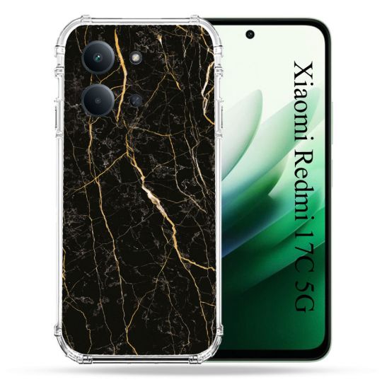 Coque Renforcée Pour Xiaomi Redmi 17C 5G Texture Marbre Noir