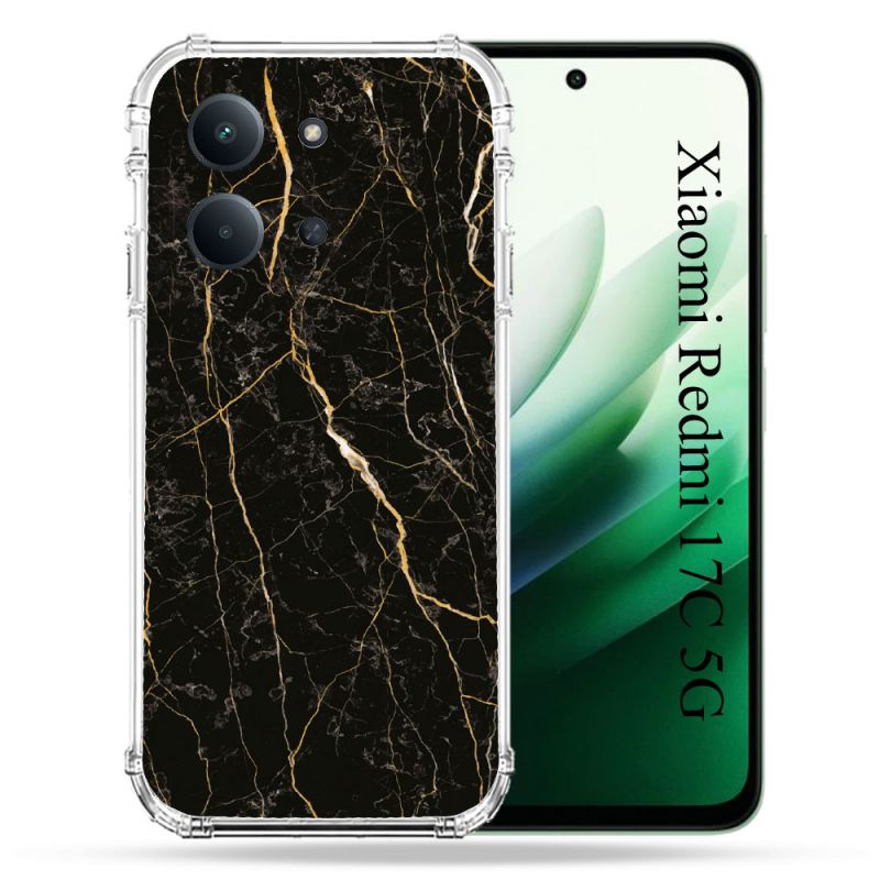 Coque Renforcée Pour Xiaomi Redmi 17C 5G Texture Marbre Noir