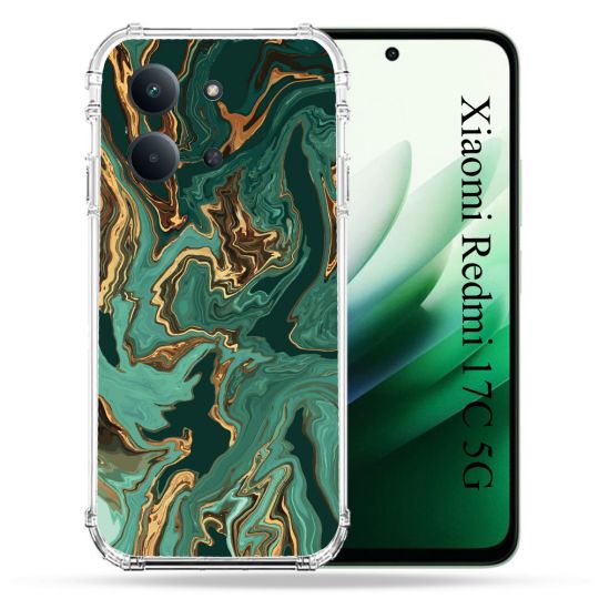 Coque Renforcée Pour Xiaomi Redmi 17C 5G Texture Marbre Vert