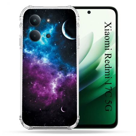 Coque Renforcée Pour Xiaomi Redmi 17C 5G Univers Bleu Violet