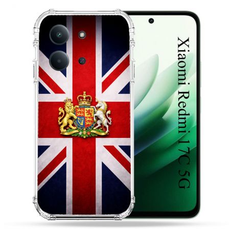 Coque Renforcée Pour Xiaomi Redmi 17C 5G Voyage Drapeau Grande Bretagne UK