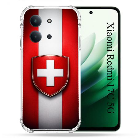 Coque Renforcée Pour Xiaomi Redmi 17C 5G Voyage Drapeau Suisse