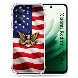 Coque Renforcée Pour Xiaomi Redmi 17C 5G Voyage Drapeau USA Etats Unis