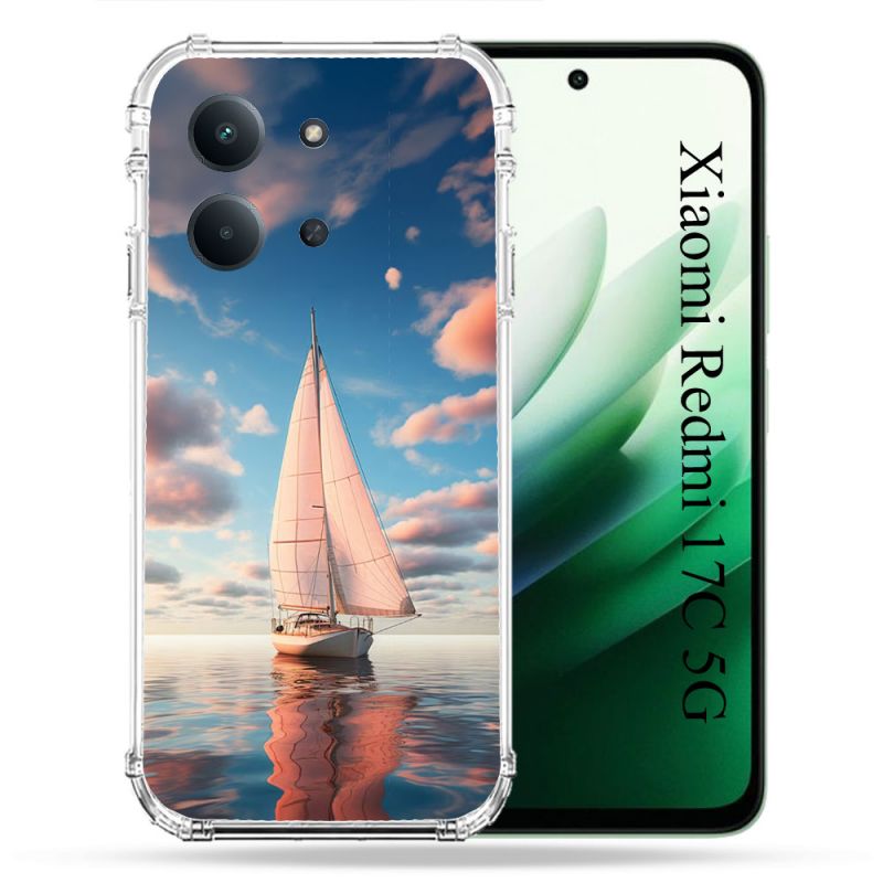 Coque Renforcée Pour Xiaomi Redmi 17C 5G Voyage Voilier Reflet