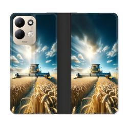 Housse Cuir Portefeuille Pour Xiaomi Redmi 17 4G / 5G Agriculture Moissonneuse Blé