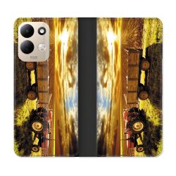 Housse Cuir Portefeuille Pour Xiaomi Redmi 17 4G / 5G Agriculture Tracteur Color