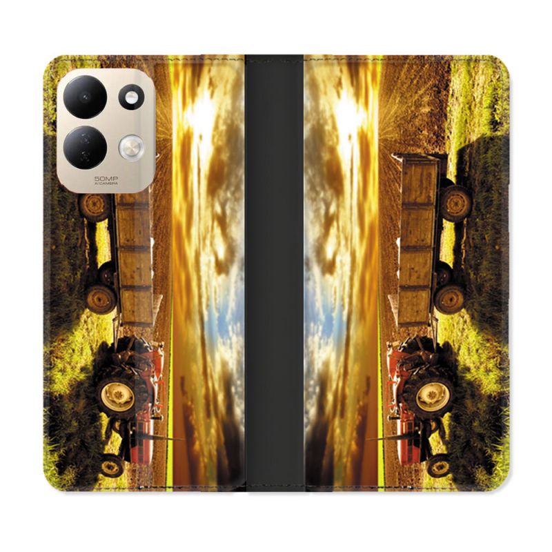 Housse Cuir Portefeuille Pour Xiaomi Redmi 17 4G / 5G Agriculture Tracteur Color