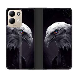 Housse Cuir Portefeuille Pour Xiaomi Redmi 17 4G / 5G Animal Aigle Royal Noir