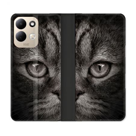 Housse Cuir Portefeuille Pour Xiaomi Redmi 17 4G / 5G Animal Chat Gris