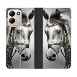 Housse Cuir Portefeuille Pour Xiaomi Redmi 17 4G / 5G Animal Cheval Blanc