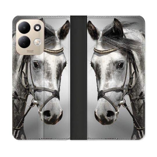 Housse Cuir Portefeuille Pour Xiaomi Redmi 17 4G / 5G Animal Cheval Blanc