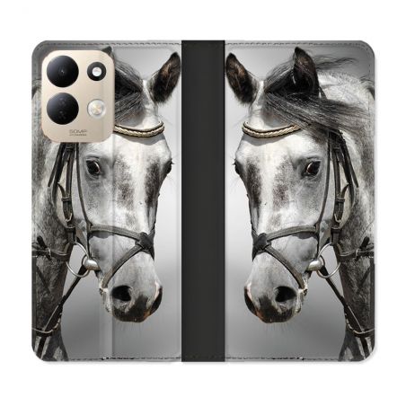 Housse Cuir Portefeuille Pour Xiaomi Redmi 17 4G / 5G Animal Cheval Blanc