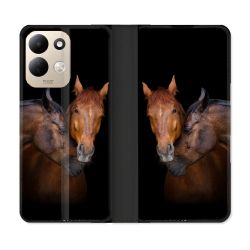 Housse Cuir Portefeuille Pour Xiaomi Redmi 17 4G / 5G Animal Cheval Marron