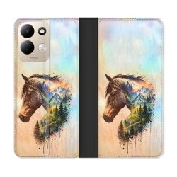 Housse Cuir Portefeuille Pour Xiaomi Redmi 17 4G / 5G Animal Cheval Montagne