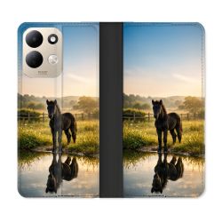 Housse Cuir Portefeuille Pour Xiaomi Redmi 17 4G / 5G Animal Cheval Reflet