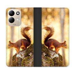 Housse Cuir Portefeuille Pour Xiaomi Redmi 17 4G / 5G Animal Ecureuil Bois