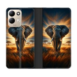 Housse Cuir Portefeuille Pour Xiaomi Redmi 17 4G / 5G Animal Elephant Savane