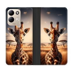 Housse Cuir Portefeuille Pour Xiaomi Redmi 17 4G / 5G Animal Girafe Savane