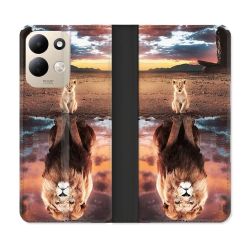 Housse Cuir Portefeuille Pour Xiaomi Redmi 17 4G / 5G Animal Lion Reflet