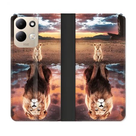 Housse Cuir Portefeuille Pour Xiaomi Redmi 17 4G / 5G Animal Lion Reflet
