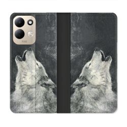 Housse Cuir Portefeuille Pour Xiaomi Redmi 17 4G / 5G Animal Loup Hurlement