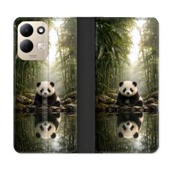Housse Cuir Portefeuille Pour Xiaomi Redmi 17 4G / 5G Animal Panda Reflet