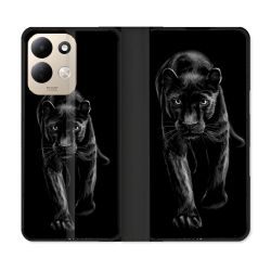 Housse Cuir Portefeuille Pour Xiaomi Redmi 17 4G / 5G Animal Panthère Noire