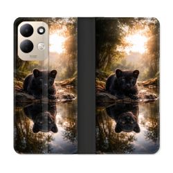 Housse Cuir Portefeuille Pour Xiaomi Redmi 17 4G / 5G Animal Panthère Reflet