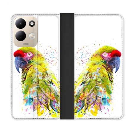Housse Cuir Portefeuille Pour Xiaomi Redmi 17 4G / 5G Animal Perroquet Jaune
