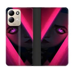 Housse Cuir Portefeuille Pour Xiaomi Redmi 17 4G / 5G Arcane Jinx Rose