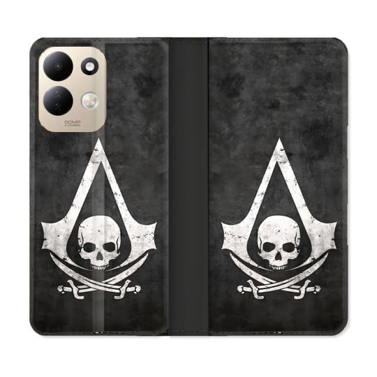 Housse Cuir Portefeuille Pour Xiaomi Redmi 17 4G / 5G Assassin Creed Tete Mort
