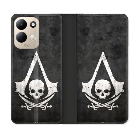 Housse Cuir Portefeuille Pour Xiaomi Redmi 17 4G / 5G Assassin Creed Tete Mort