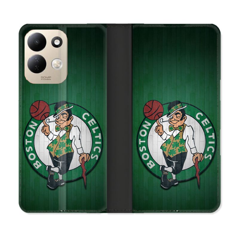 Housse Cuir Portefeuille Pour Xiaomi Redmi 17 4G / 5G Basket Boston Celtics