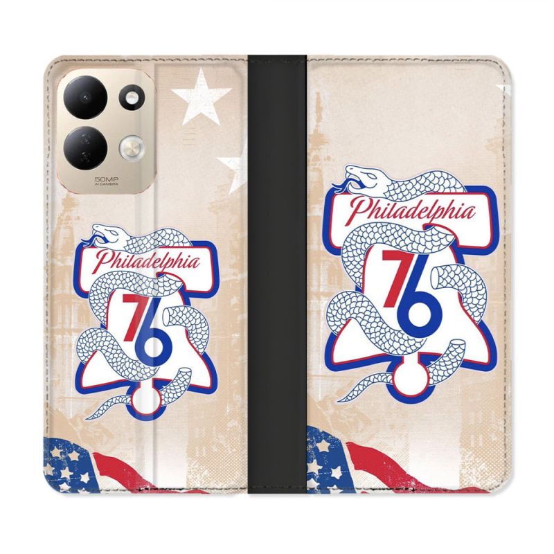 Housse Cuir Portefeuille Pour Xiaomi Redmi 17 4G / 5G Basket Philadelphia 76ers