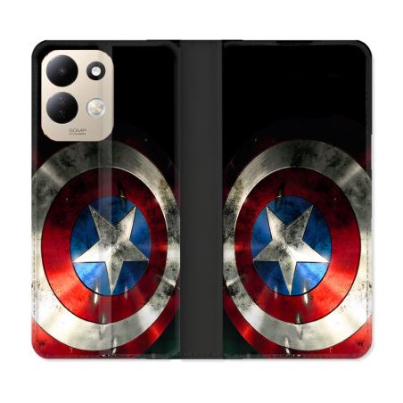 Housse Cuir Portefeuille Pour Xiaomi Redmi 17 4G / 5G Captain America Bouclier
