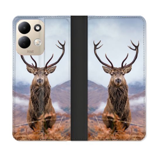 Housse Cuir Portefeuille Pour Xiaomi Redmi 17 4G / 5G Chasse Chevreuil Montagne