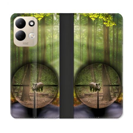 Housse Cuir Portefeuille Pour Xiaomi Redmi 17 4G / 5G Chasse Sanglier Viseur