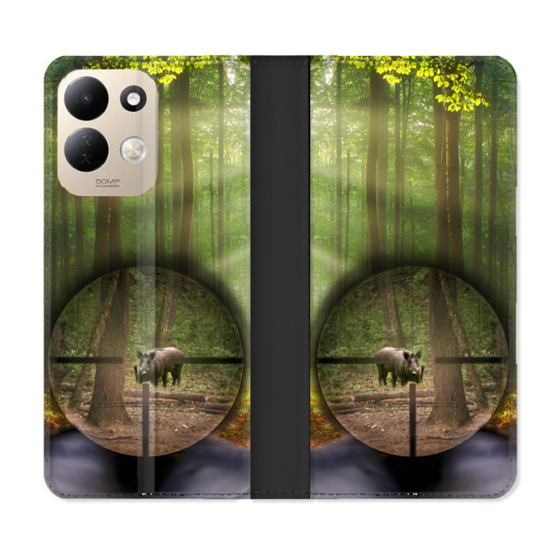 Housse Cuir Portefeuille Pour Xiaomi Redmi 17 4G / 5G Chasse Sanglier Viseur