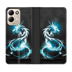 Housse Cuir Portefeuille Pour Xiaomi Redmi 17 4G / 5G Fantastique Dragon Bleu