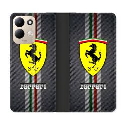 Housse Cuir Portefeuille Pour Xiaomi Redmi 17 4G / 5G Ferrari Carbone